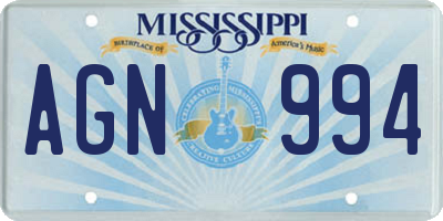 MS license plate AGN994