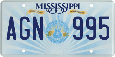 MS license plate AGN995