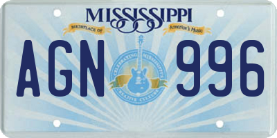 MS license plate AGN996