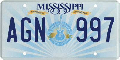 MS license plate AGN997