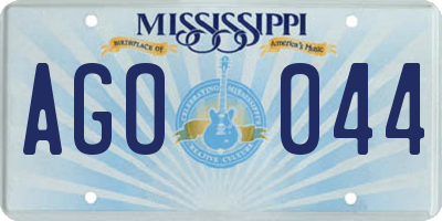 MS license plate AGO044