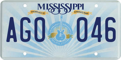 MS license plate AGO046