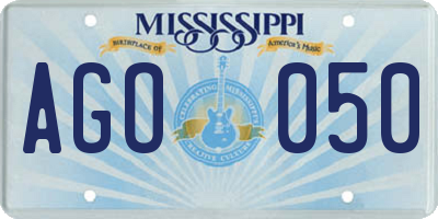 MS license plate AGO050