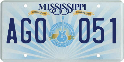 MS license plate AGO051