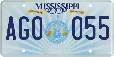 MS license plate AGO055