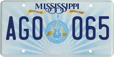 MS license plate AGO065