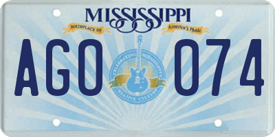 MS license plate AGO074