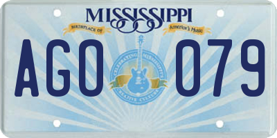MS license plate AGO079