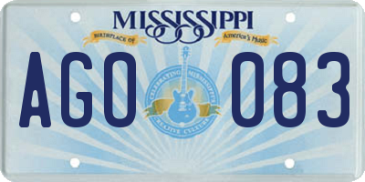 MS license plate AGO083