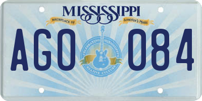 MS license plate AGO084