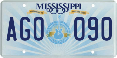 MS license plate AGO090