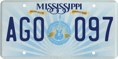 MS license plate AGO097