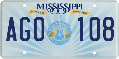 MS license plate AGO108