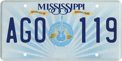 MS license plate AGO119