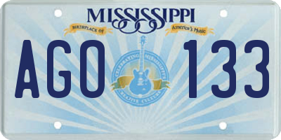 MS license plate AGO133