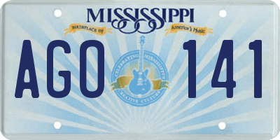MS license plate AGO141