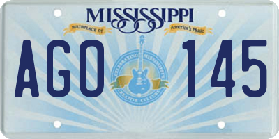 MS license plate AGO145