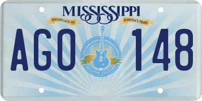 MS license plate AGO148