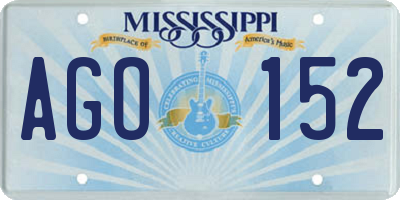 MS license plate AGO152