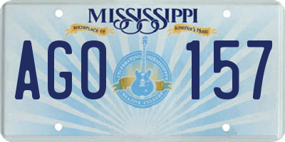 MS license plate AGO157