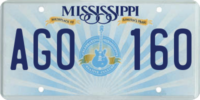 MS license plate AGO160