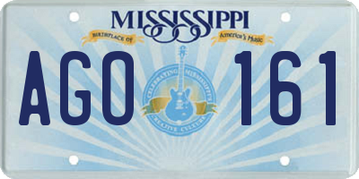 MS license plate AGO161