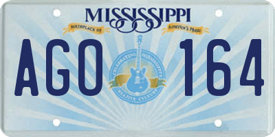 MS license plate AGO164