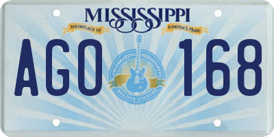 MS license plate AGO168