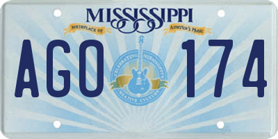 MS license plate AGO174