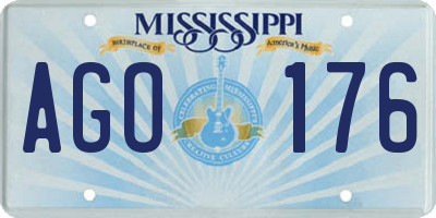 MS license plate AGO176