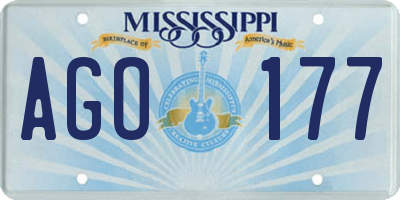 MS license plate AGO177