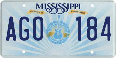 MS license plate AGO184