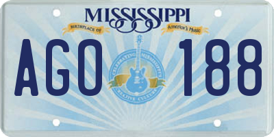 MS license plate AGO188