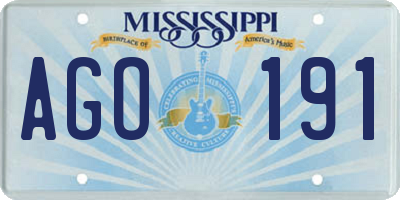 MS license plate AGO191
