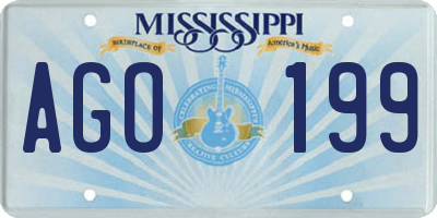 MS license plate AGO199