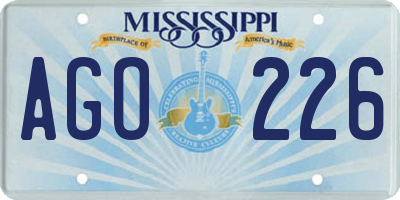 MS license plate AGO226