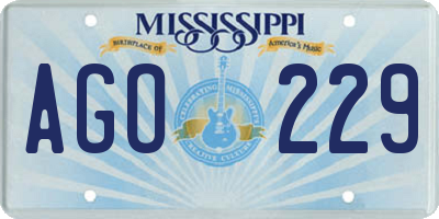 MS license plate AGO229