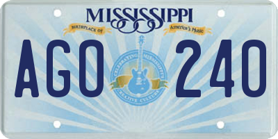 MS license plate AGO240