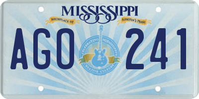 MS license plate AGO241