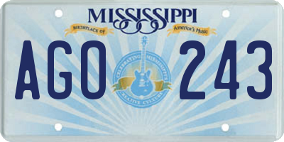 MS license plate AGO243