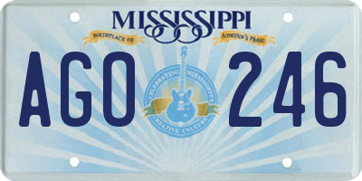 MS license plate AGO246