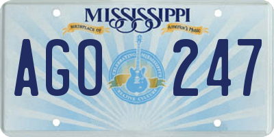 MS license plate AGO247