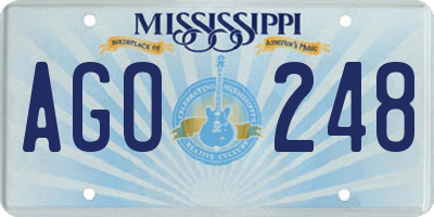 MS license plate AGO248