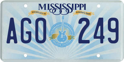 MS license plate AGO249
