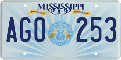 MS license plate AGO253