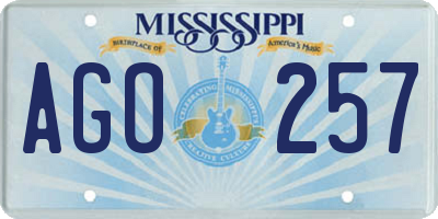 MS license plate AGO257