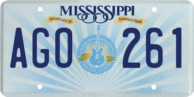 MS license plate AGO261