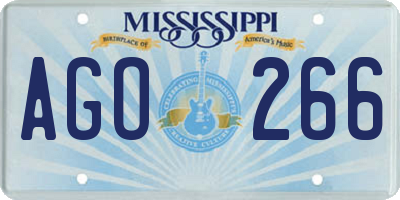 MS license plate AGO266
