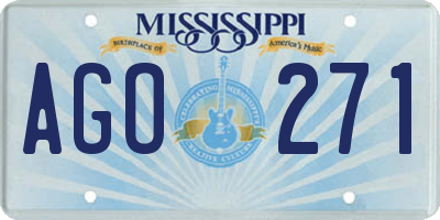 MS license plate AGO271