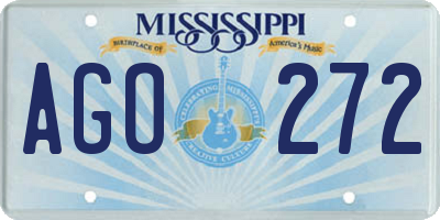 MS license plate AGO272